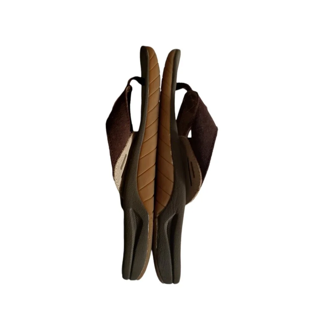 REEF Brown Leather Flip Flops Thong Sandals Size US Men's 9